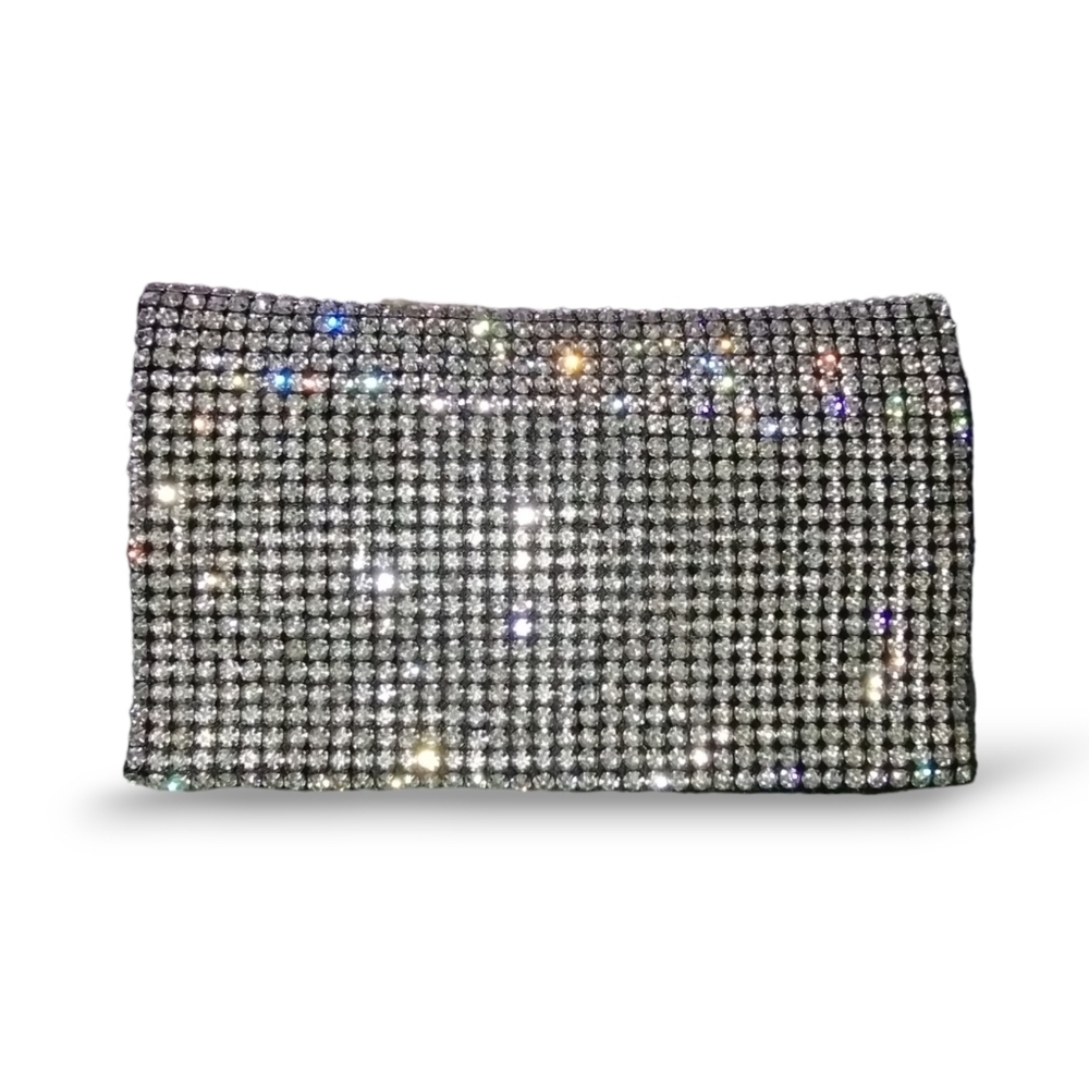 Australian Designer Amber Sceats Silver Clutch With Detachable Chain